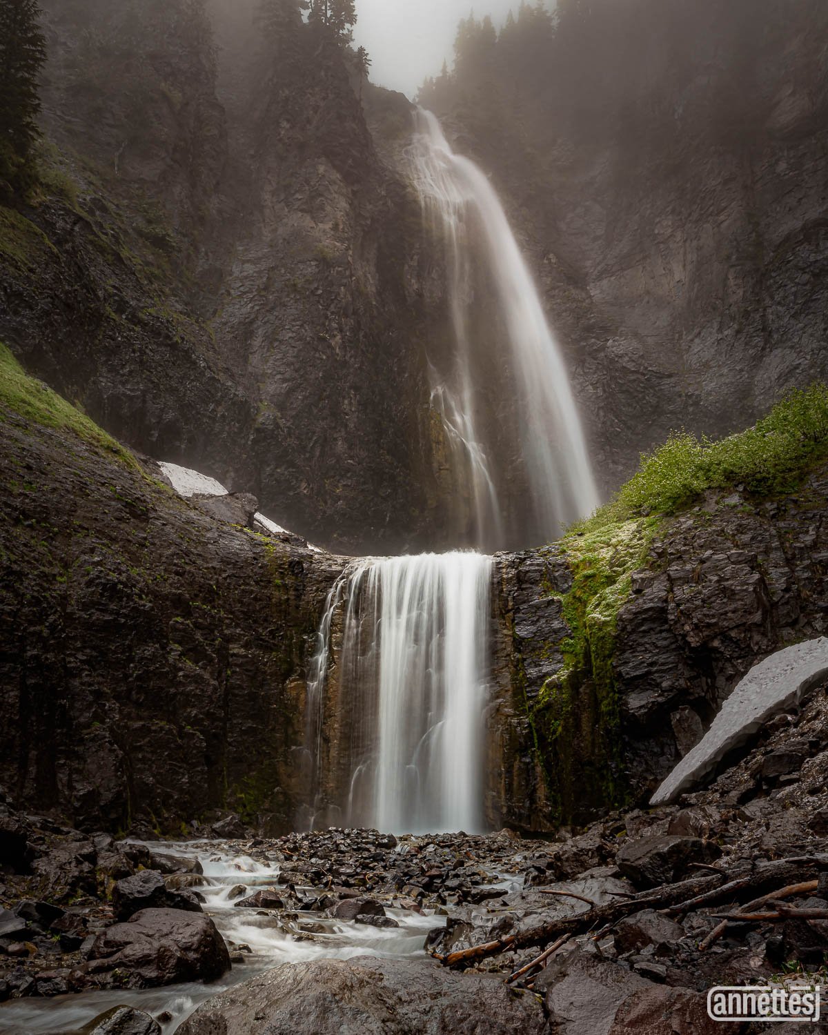 Comet Falls at Mount Rainier National Park