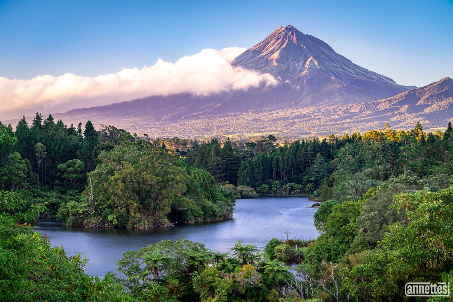 Beautiful Landscape Photography Prints for Sale of Mount Taranaki and Lake Mangamahoe