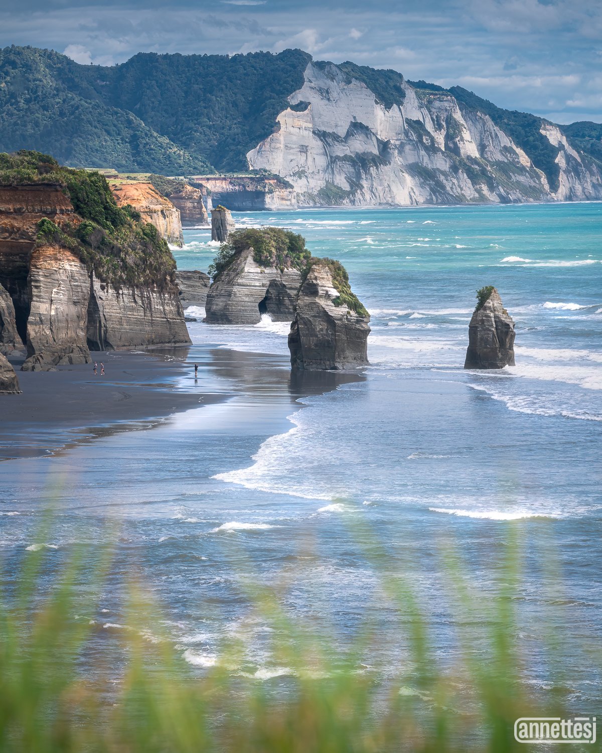 Three Sisters on the New Zealand coast