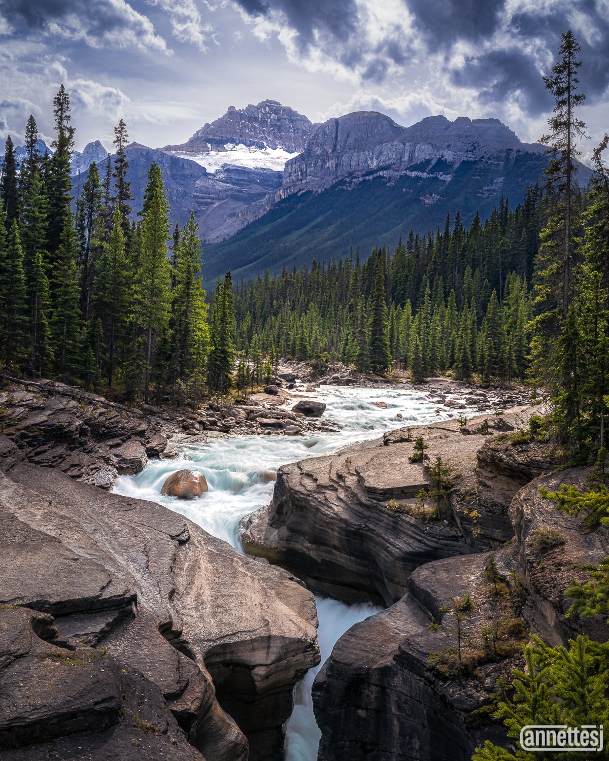 Mistaya Canyon in the Canadian Rockies
