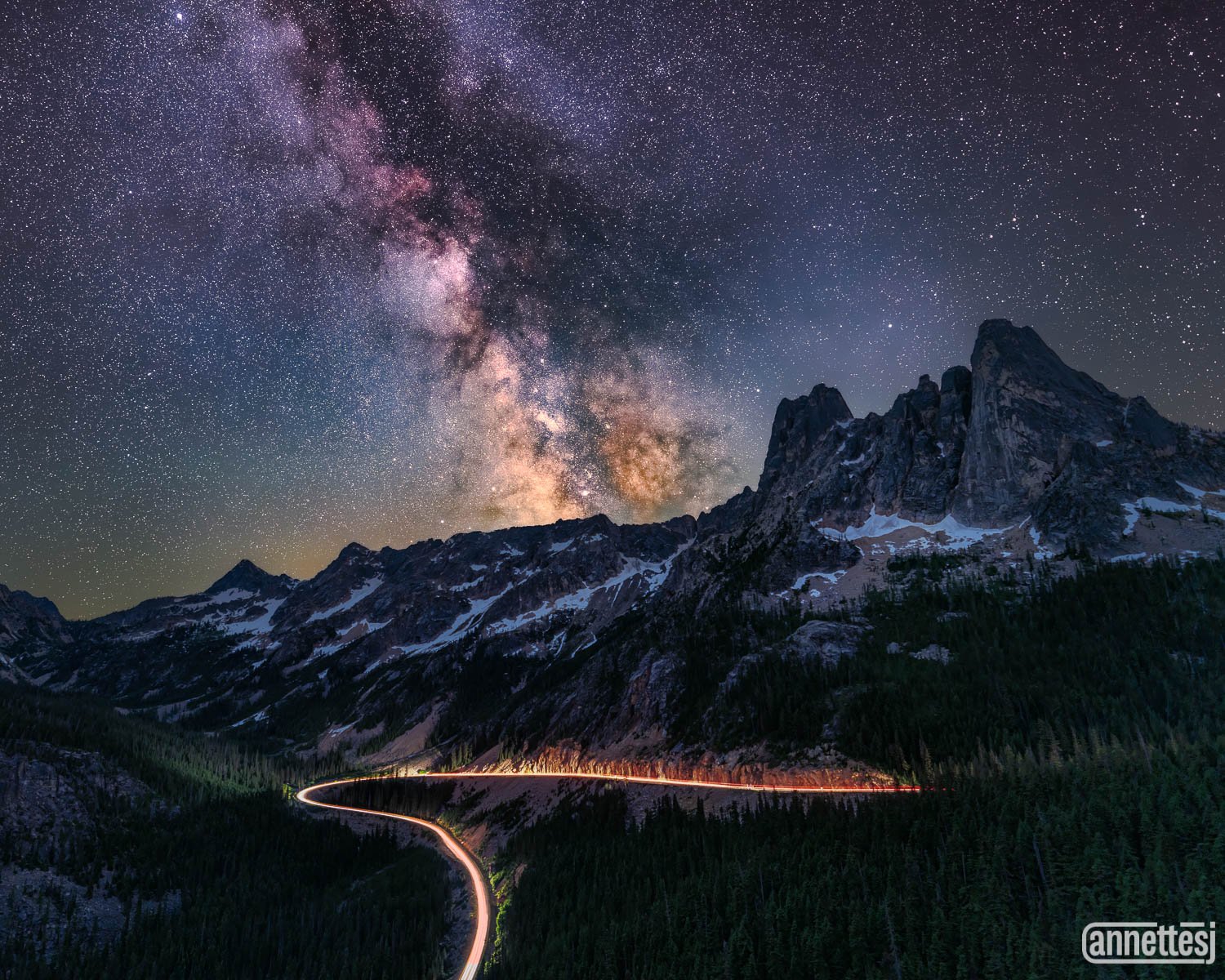Landscape photos for sale of the milky way over Washington Pass