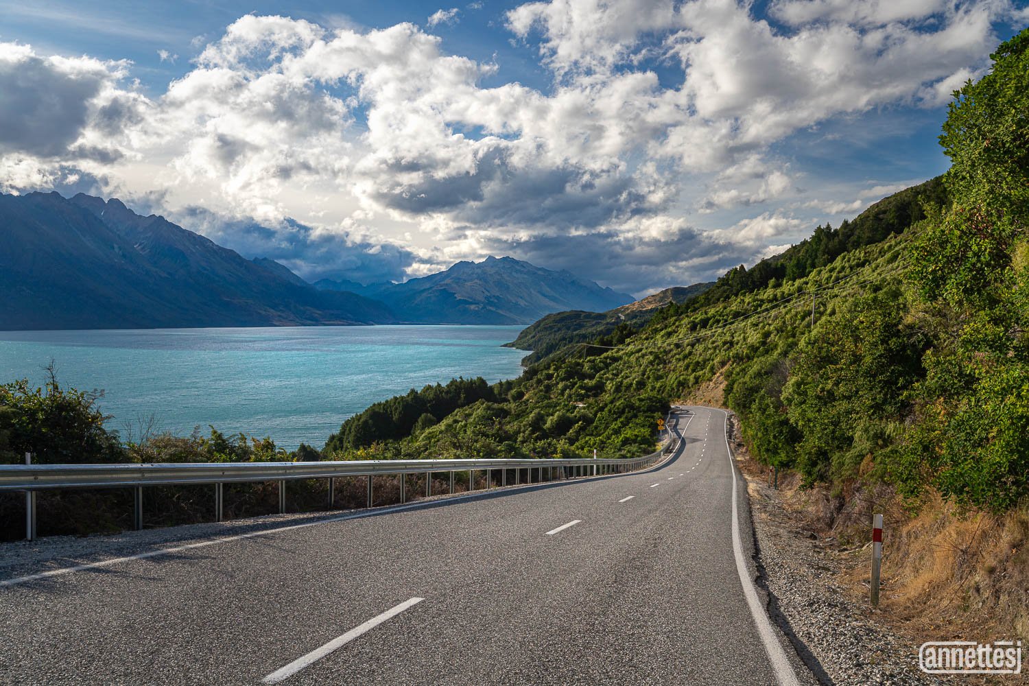 New Zealand landscape photos for sale of Glenorchy-Queenstown Road and Lake Wakatipu