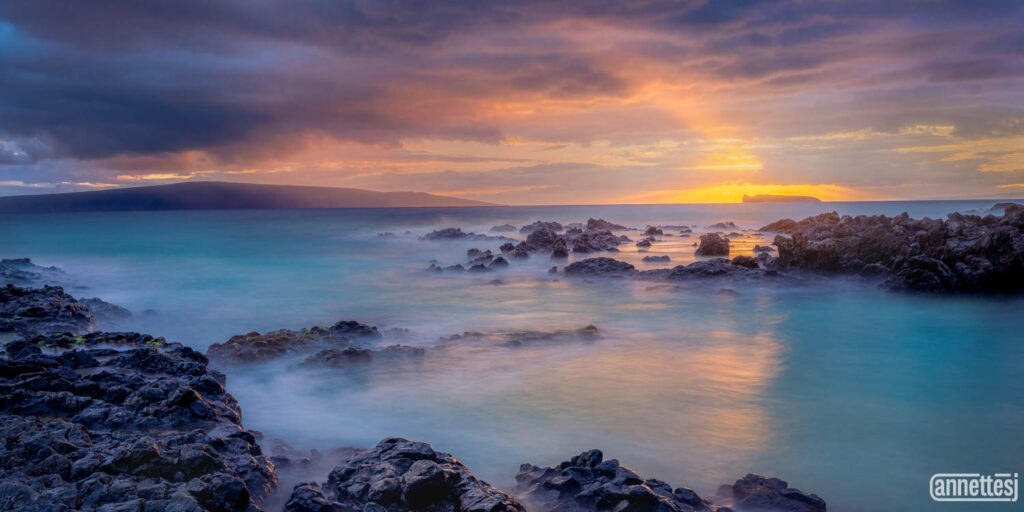 Ocean wall art of sunset on Maui