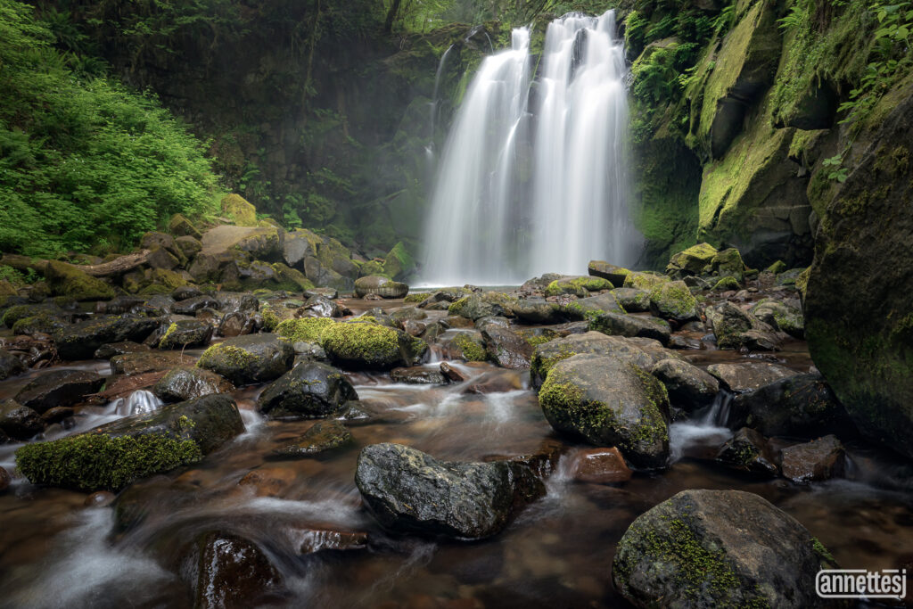 Majestic Falls in McDowell Creek Falls County Park, Oregon.